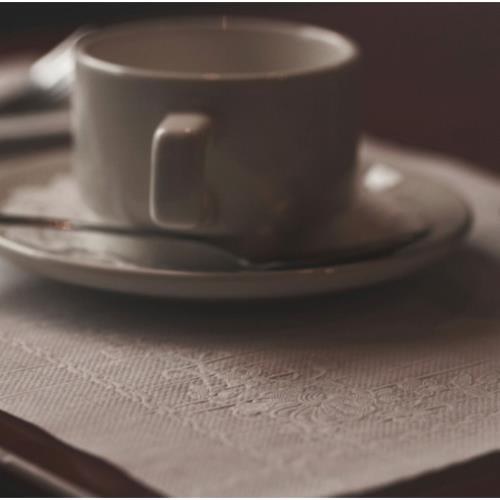 201-004 9lb - Basket Weave Placemat Scalloped Edge 10'' x 15'' - WHITE 1000 - cs