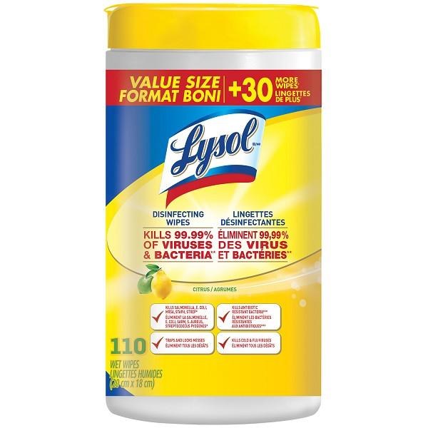 Lysol Citrus Wipes 5x110's  cs
