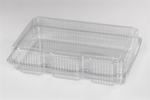 TV0263P-Hinged Bakery Container w Buttons (12.25" x8.63" x2.88" x) 200 (CLEARANCE)