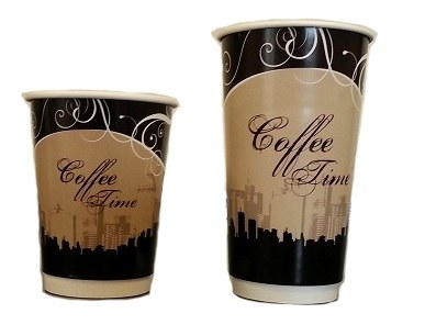 12 oz " xCoffee Time" x Printed Coffee Cup 500 - cs
