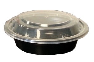6016W - 6" x  16 oz Round Microwavable Containers W Lids WHITE 150 - cs