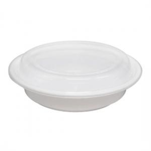 6016W- 6" x  16 oz Round Microwavable Containers W Lids WHITE 150 - cs