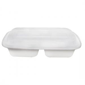 2030W/LT32W- 2 COMP - 8 x 6 - 32 oz Microwavable Containers W Lids 150 - cs