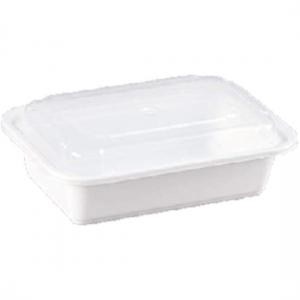 WC24 OZ/ 938W- Rectangular Microwavable Container w/Lid 24 oz WHITE 150 - cs
