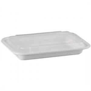 RE-58 - 58 oz - 12 x 8 White Container W Lids 150 - cs