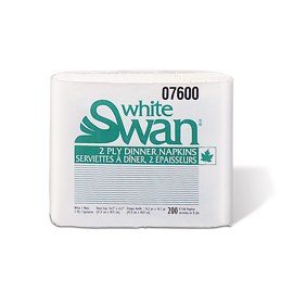 07600 - White Swan 2-Ply Dinner Napkin 1/8 Fold 12 x 200 - cs