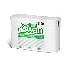 08100 - White Swan 1-Ply Jr Dispenser Napkin 12 x 750 - cs