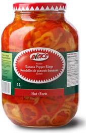 Bick's Banana Pepper Rings Hot in Glass 2 x 4 L - cs