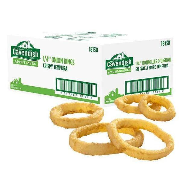 18114 Cavendish Tempura Battered Steak Cut Onion Rings 1/2" x 4 kg - cs