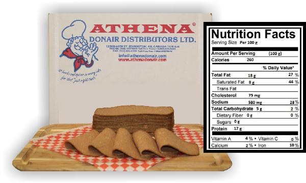88805 - Athena COOKED SLICED Donair - 4 x 4 kg - cs