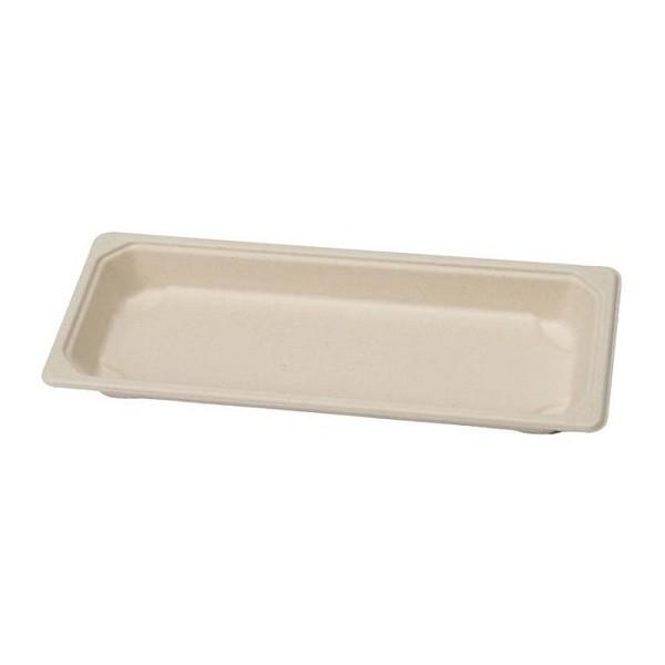 SH-6- 8.75"x3.75"x1.75" Compostable Fibre Sushi Tray 600-cs