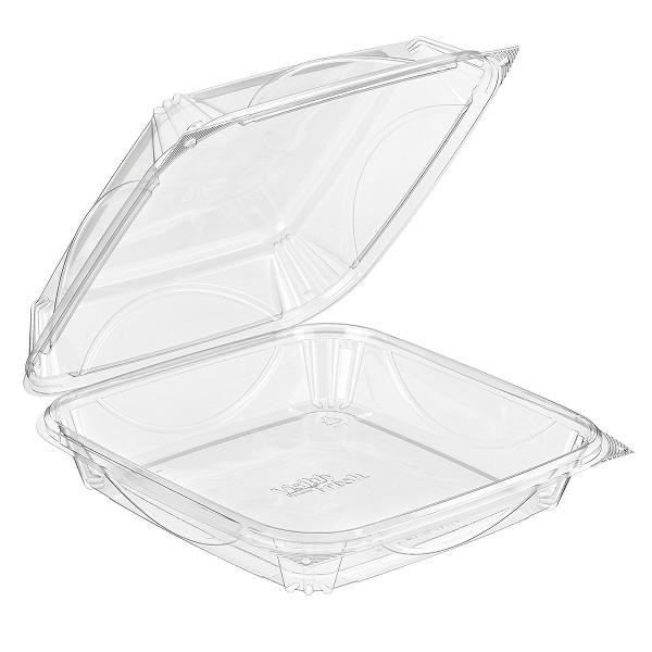 VF8100- 8.4x 8.4 x2.8 - 91.03 oz Large PET Plastic Container 100-cs