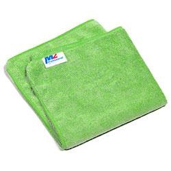 14in x 14" x - Microfibre Cloths - GREEN - 12 pack