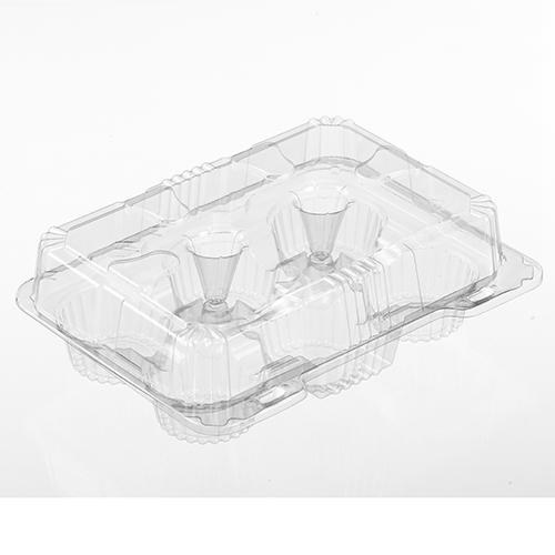 02370 - Polarpak 6 Cell Muffin Container 10 x 7.5 x 3.2 - 250 - cs