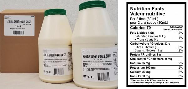 88874 - Athena Sweet Donair Sauce 2 x 4L - cs