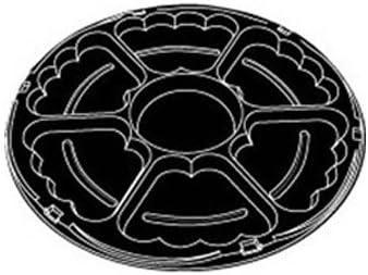 13621 - 12" x - 6 Compartment Lazy Susan - BLACK - 25 Cs (CLEARANCE)