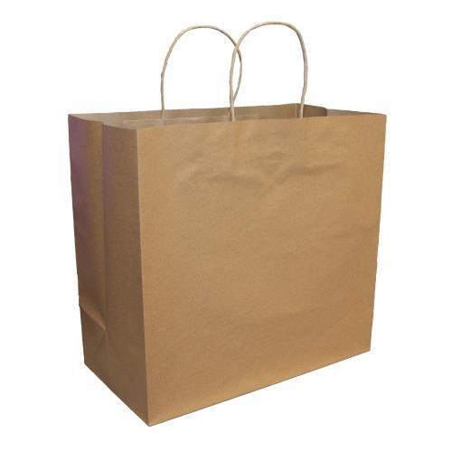 ECOBG1410155- 14"x10"X15.5" Kraft Paper Bag w/handle 250-cs
