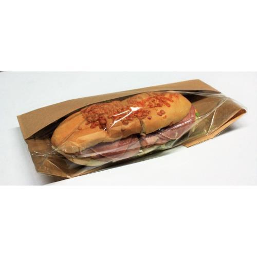 2059001 Kraft Side View To Go Deli Bag 5.75 x 2.75 x 12" x  1000 - cs