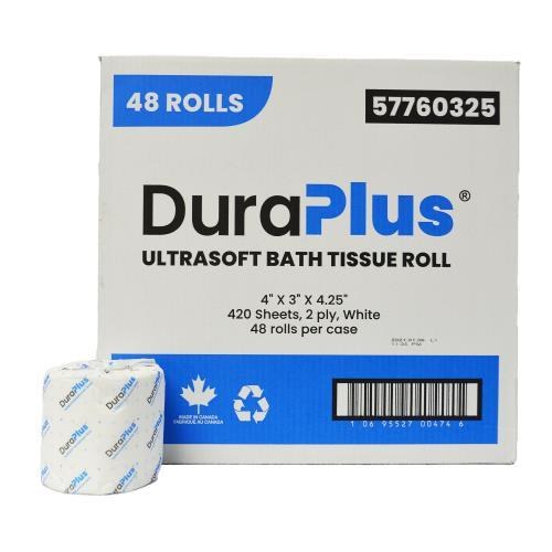 57760324- Dura Plus Bathroom Tissue 2 ply Paper  Wrapped 48x 500 -cs