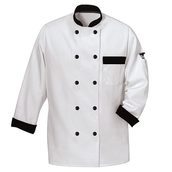 Chef Jacket - BLACK CONTRAST - LARGE -  ea