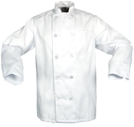 Chef Jacket Button - WHITE - MEDIUM - (38-40) - ea (CLEARANCE)