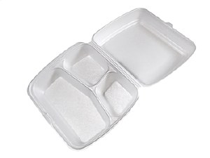 FST3 - 9.2" xx7.7" xx3.2" x - Foam Medium Hinged Lid 3-Compartment Container 250 - cs