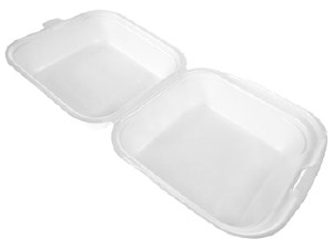 SQ6 - 5.7in x 5.5in x 2.7" x - Foam Hinged Sandwich/Burger Container 500/cs