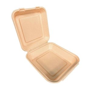 80535 8.5 x 8 x 3 Renewable & Compostable Sugarcane Clamshell 200 - cs