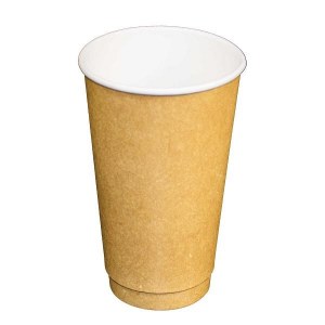 90736 - 16 oz Kraft Paper Double Wall Hot Cup 400 - cs