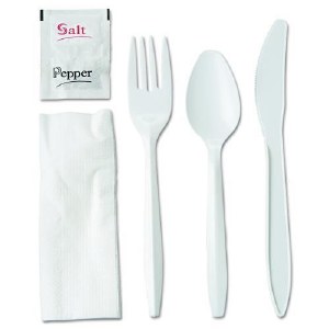 P700SK - 7 Piece Service Kit (Fork/Knife/Teasp/Napkin/Salt/Pepper/Sugar) 500-cs