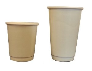 20 oz Plain White Double Wall Coffee Cup 340 - cs