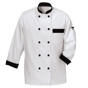 Chef Jacket - BLACK CONTRAST - SMALL - ea (CLEARANCE)