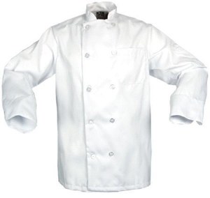 Chef Jacket Button - WHITE - MEDIUM - (38-40) - ea (CLEARANCE)