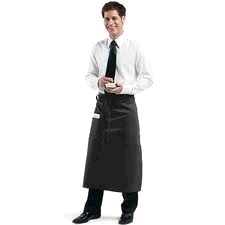 Black Bistro Apron w/ Pocket - Long Waist - EACH (1) (05423)