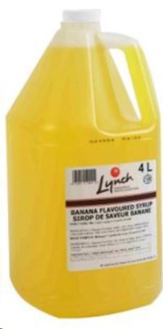 Lynch Flavored Milkshake Syrup Banana - 4L (2) (54711) (54011)