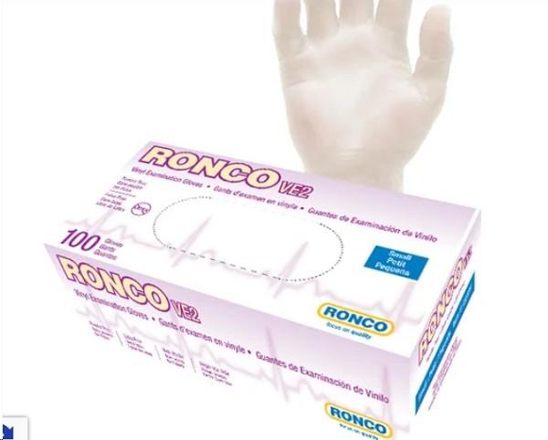 Ronco VE2 Glove/Vicbay VBGLVT4MC - Vinyl Gloves, No Powder - Medium - 100/BOX (20320) (22981)(10)