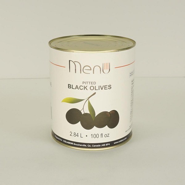 Menu Whole Black Olives Pitted - 2.84L (6) (06186)