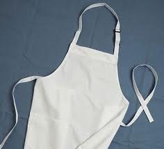 White Apron/Bib No Pocket w/ Neck Strap - NOT Adj. - EACH (1) (01367)