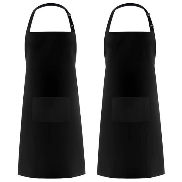 Apron, Black, w/ Adj. Neck Strap & Pocket - 29" W x 34" L - SOLD BY EACH (1) (48048)