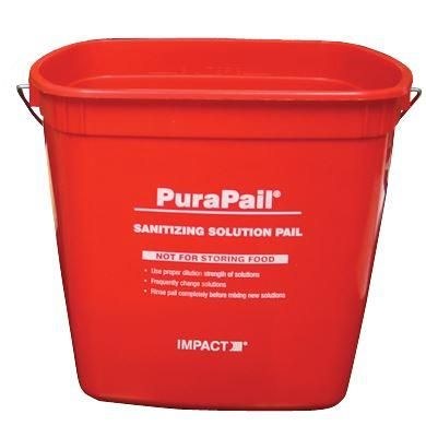 Utility Pural Pail - 6QT - Red Marked for Sanitizing (1)