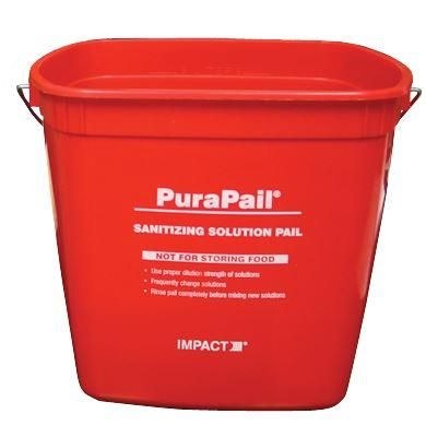 PuraPail Utility Pail - 6QT - Red/Sanitizing (12)
