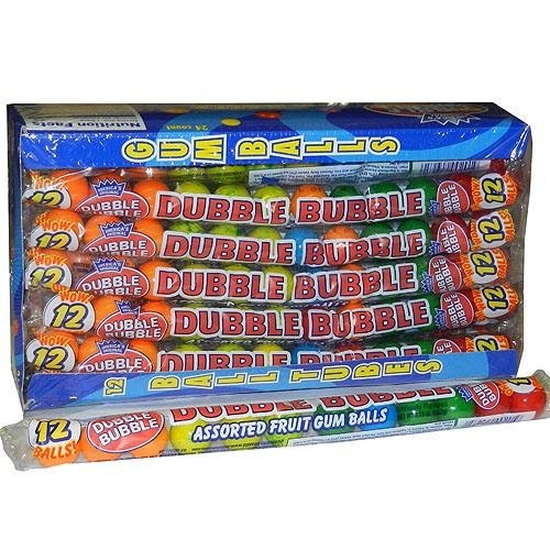 Dubble Bubble Assorted Gum Ball - 6/PACK 36/BOX (10) (34100)