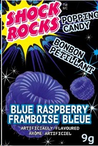 Shock Rocks Popping Candy - Blue Raspberry - 24/box  (12) 90013