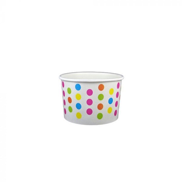 Yocup Sundae Cup 4oz (Rainbow Polka Dot) - 1000/CASE