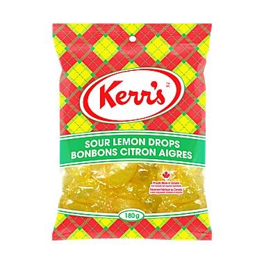 Kerr Tartan Peg Sour Lemon Drops 180g - Sold By Bag (68006)(14)