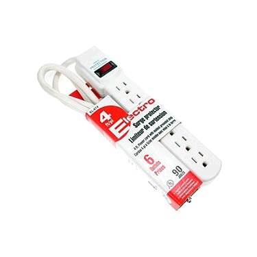 Power Bar with surge protector on/off switch -6 outlets - 4 ft - NET(52674)