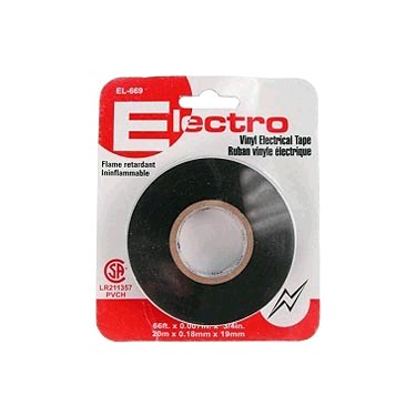 Electrical BlackVinyl Tape - 18mm x 20m (6) (52669/33001)