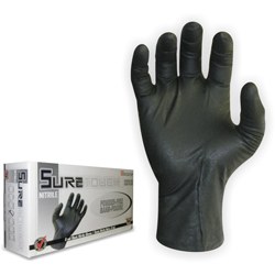 Suretouch Nitrile Gloves, Black, 8mil - Medium - 50/BX - SOLD BY BX - (10) (01030) (3008PFM)