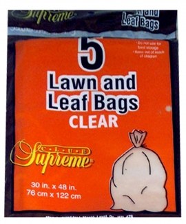Club Supreme 30 x 48 Lawn & Leaf Clear Garbage Bag - 5/Pkg (20) (10270)