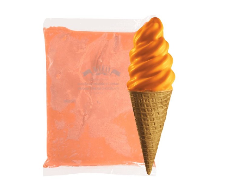 Belgian Chocolate Peanut Free - Orange Sorbet/Creamsicle - Cone Dip - 1kg - Sold BY Bag (6)